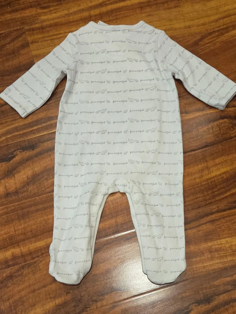 Janie and Jack NWT 6-9 Months Ivory Elephant Print Footed One-Piece